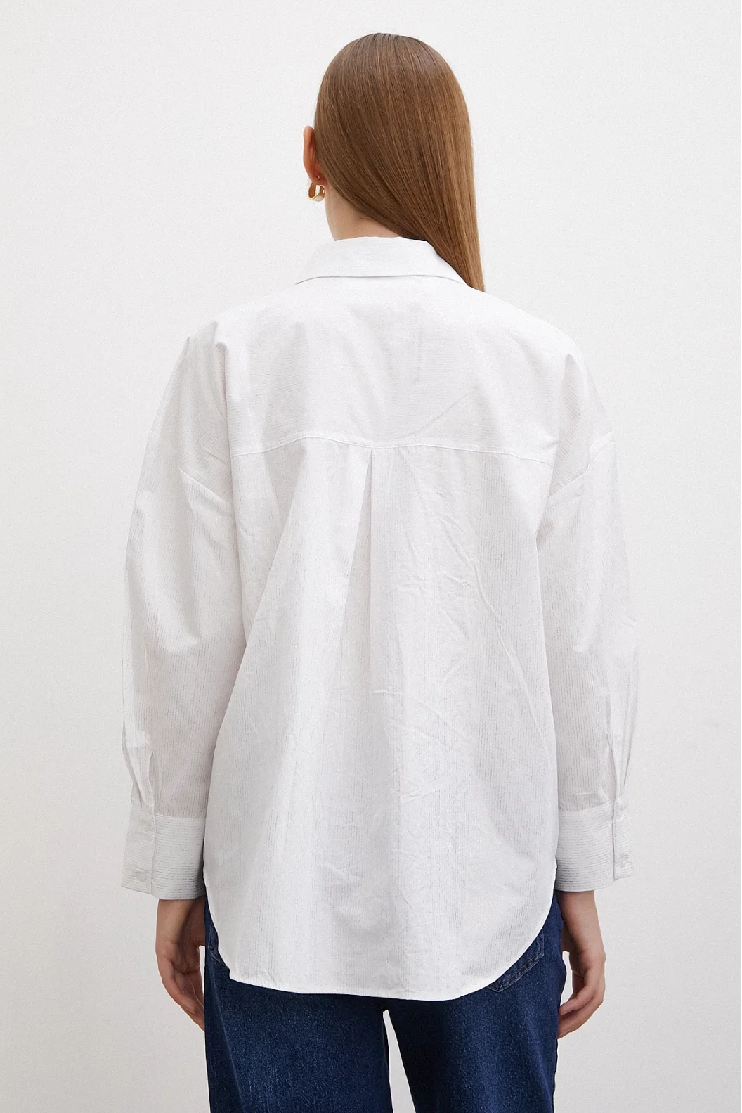 Leafy Poplin Shirt White