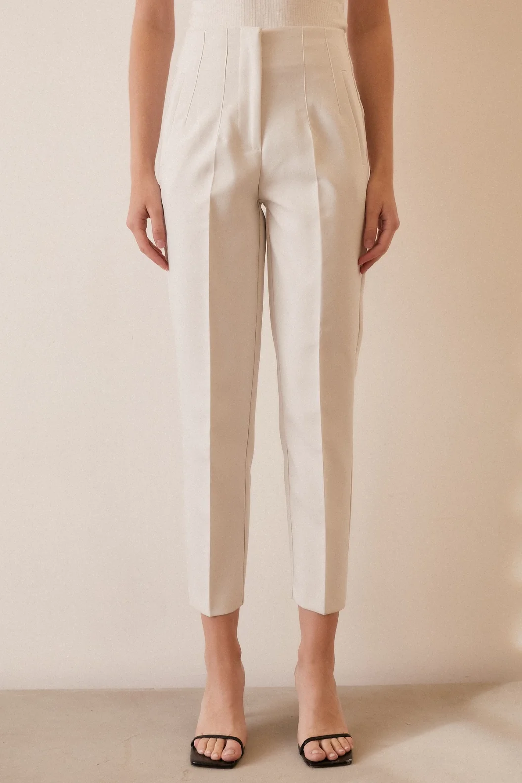 Skinny Fabric Pants White