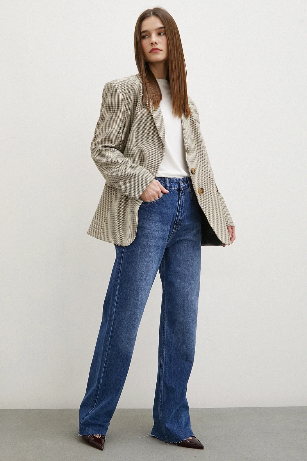 Glencheck Blazer Jacket Braun