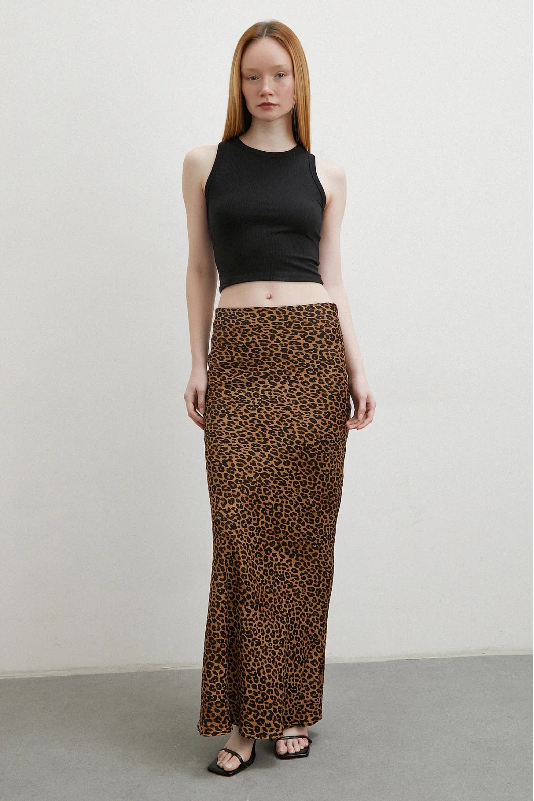 Leopardenmuster Wickelrock Braun
