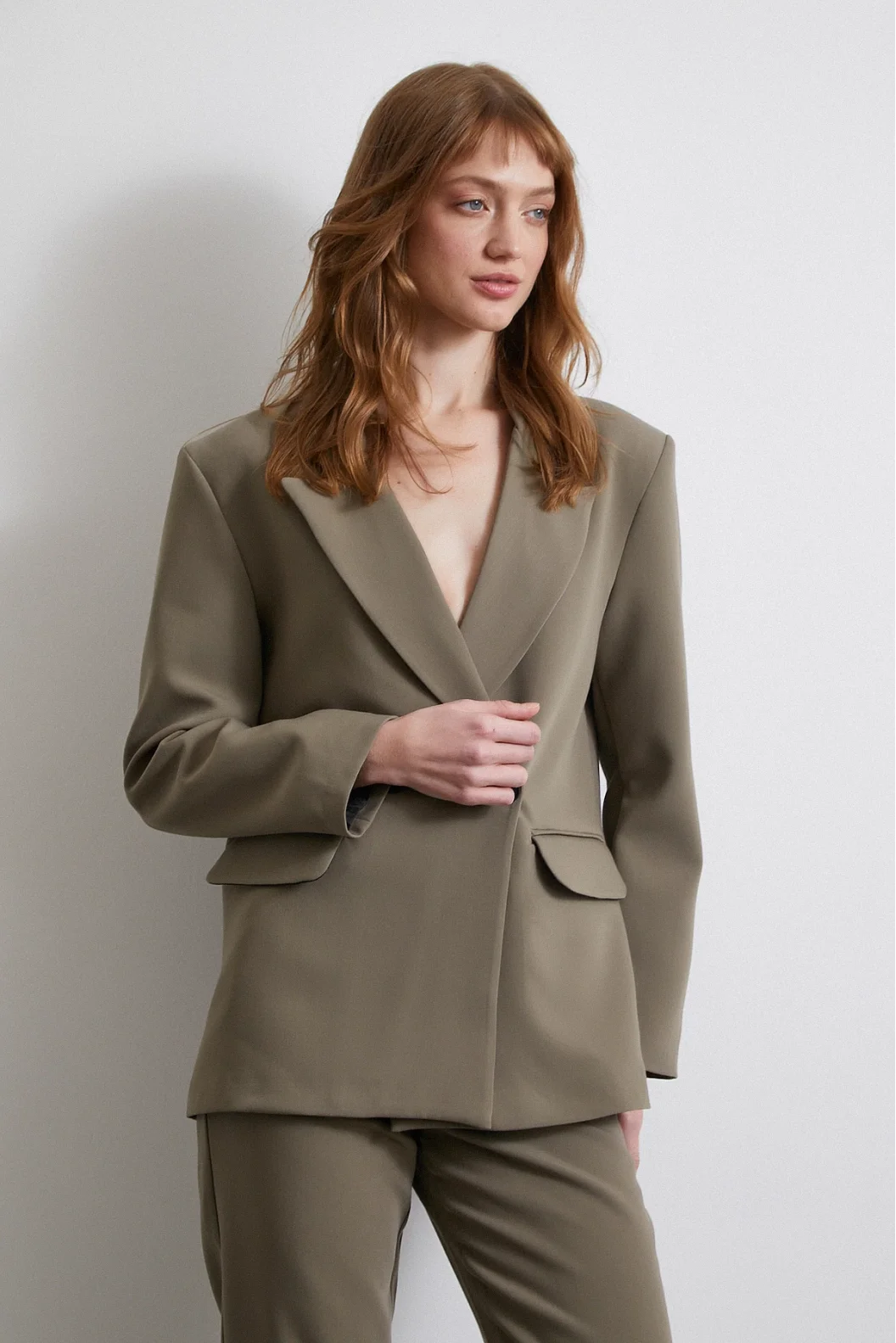 Klasik Poliviskon Jacke Khaki