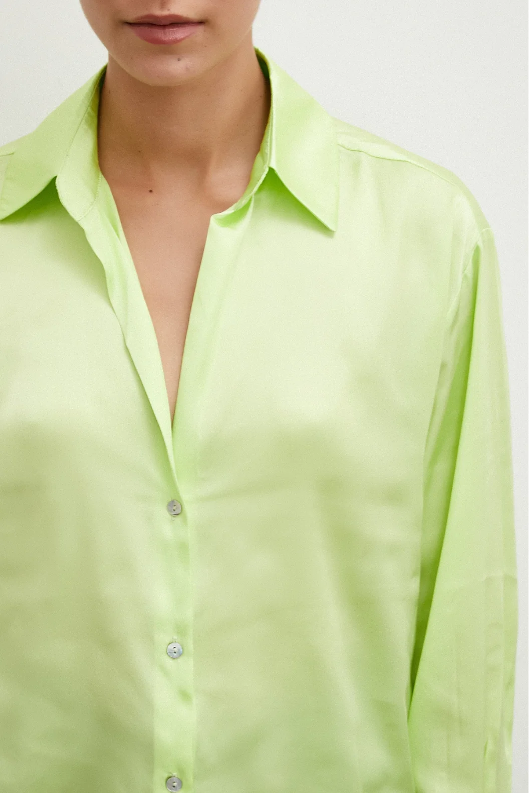 Basic Satin Bluse Gelb