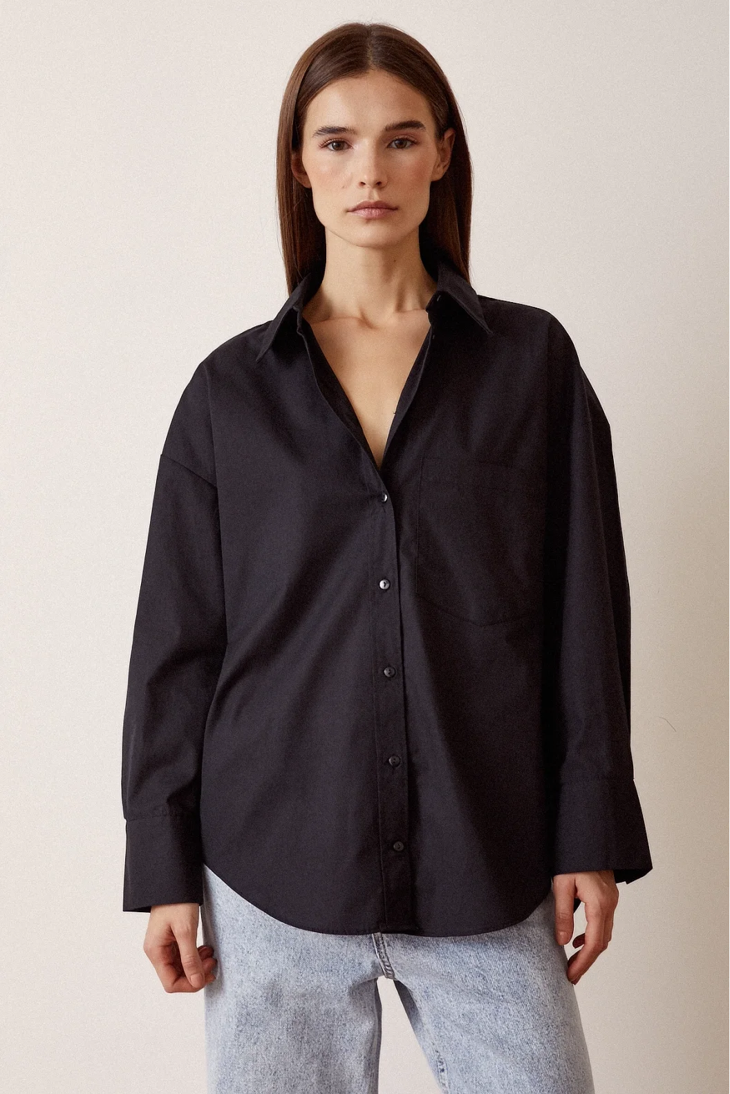 Freund Basic Hemd Schwarz