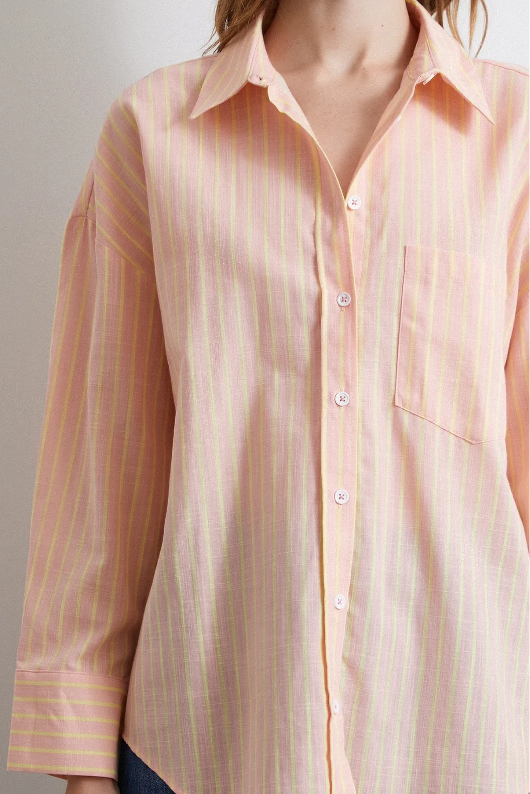 Striped Shirt Powder Pink