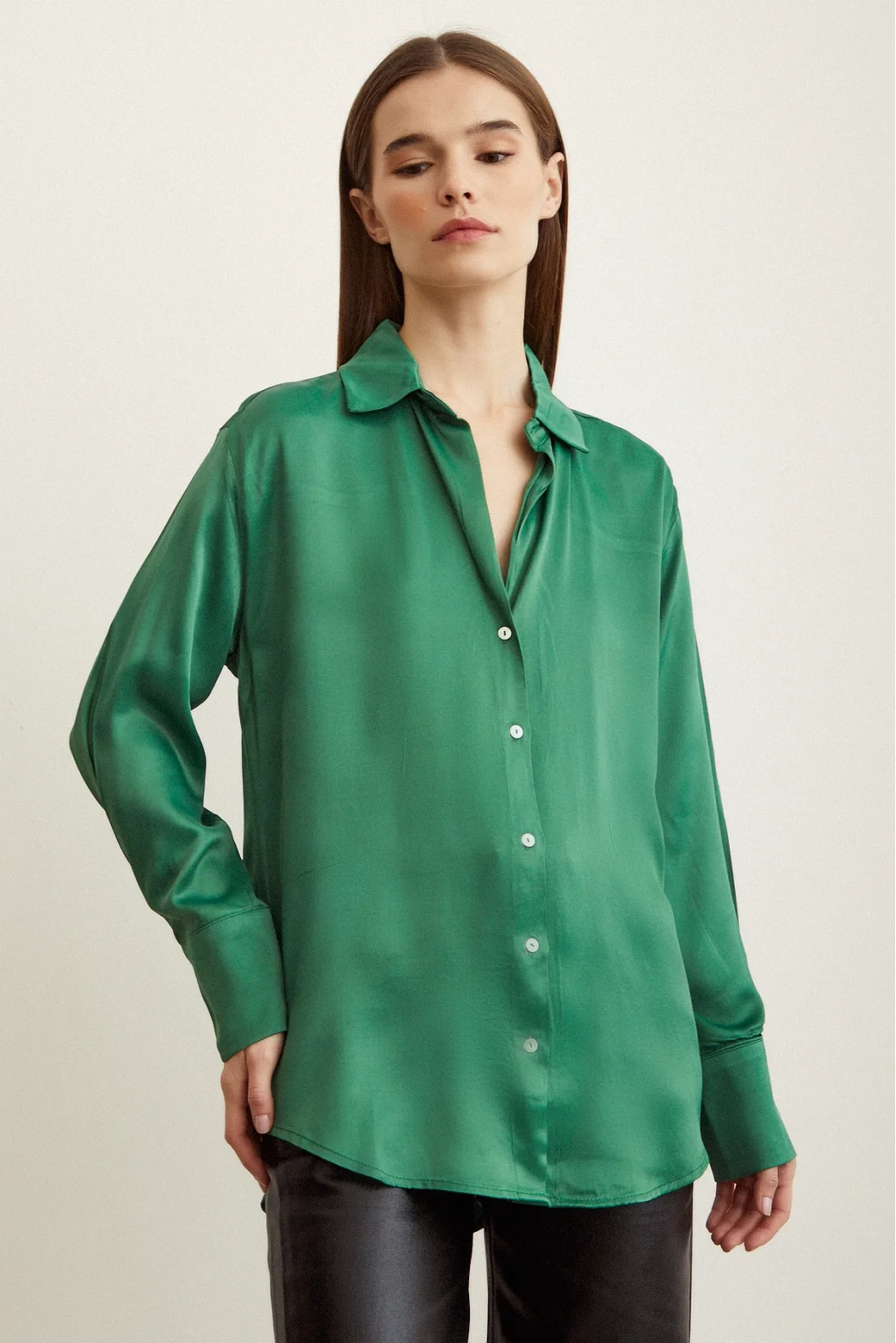 Satin Blouse Benetton Green