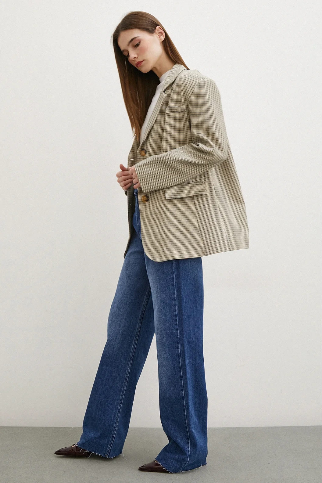 Glencheck Blazer Jacket Braun