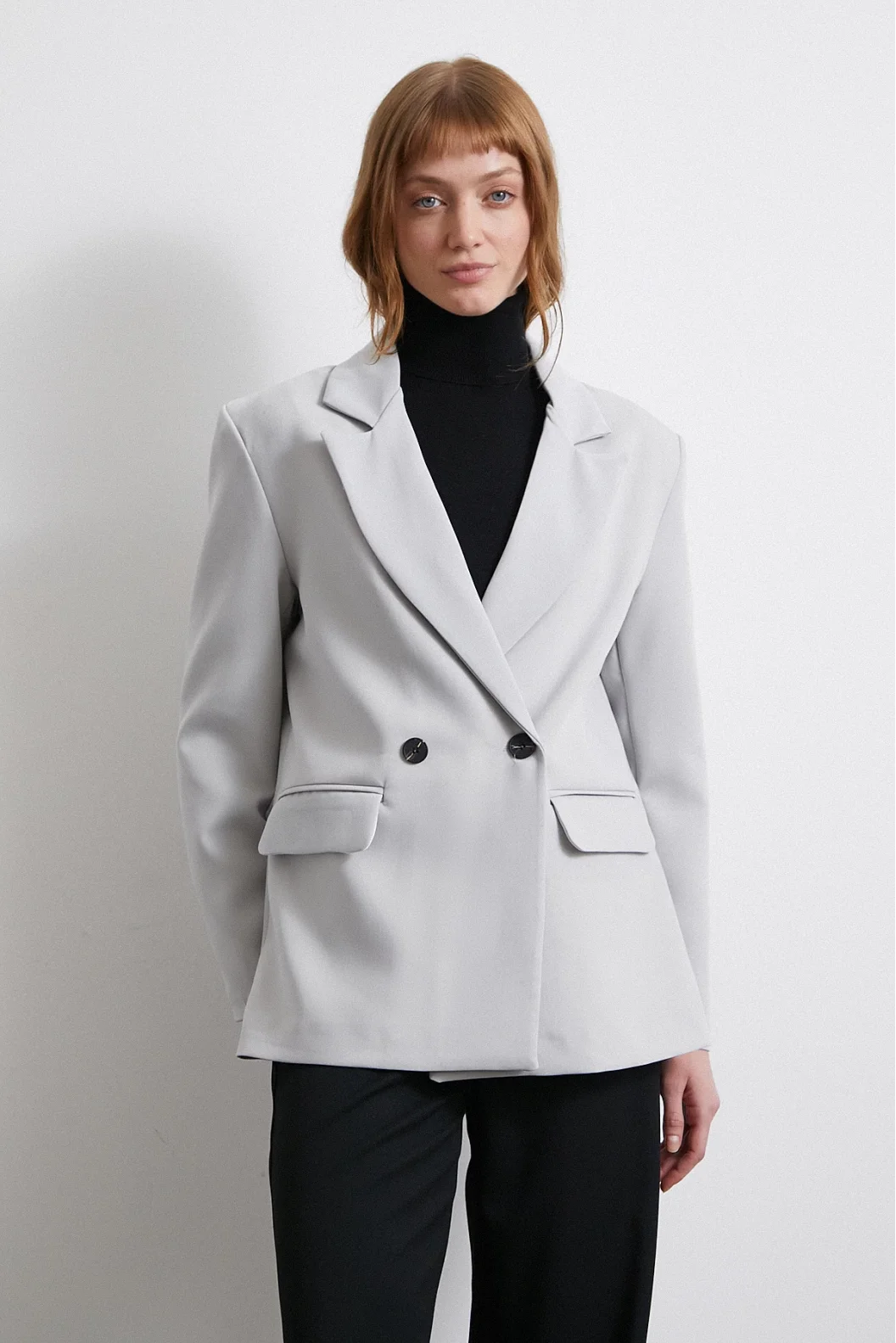 Klassische Poliviskon Jacke Grau