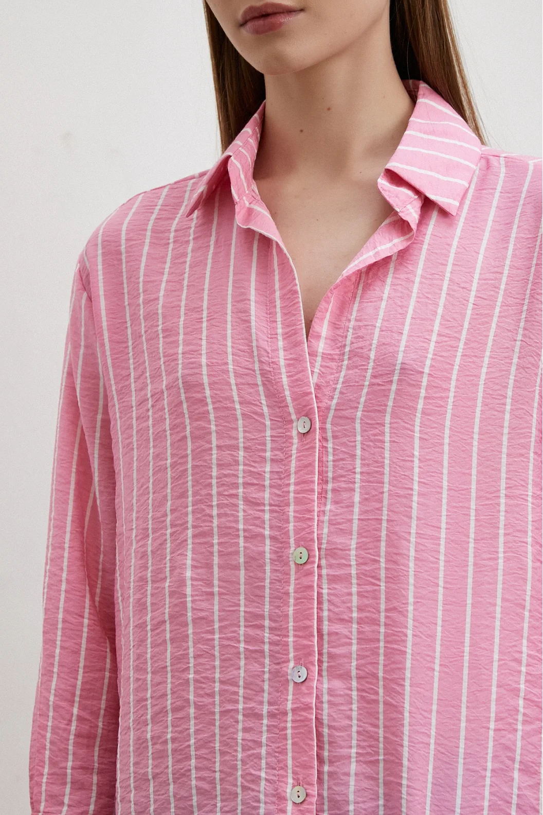Gestreifte Bluse in Pink