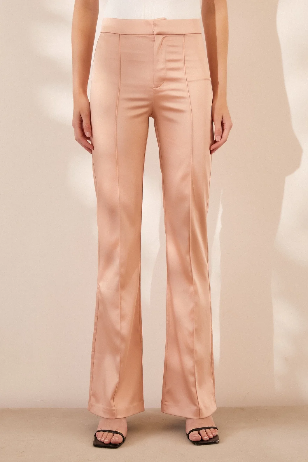 Asymmetric High Waist Pants Powder