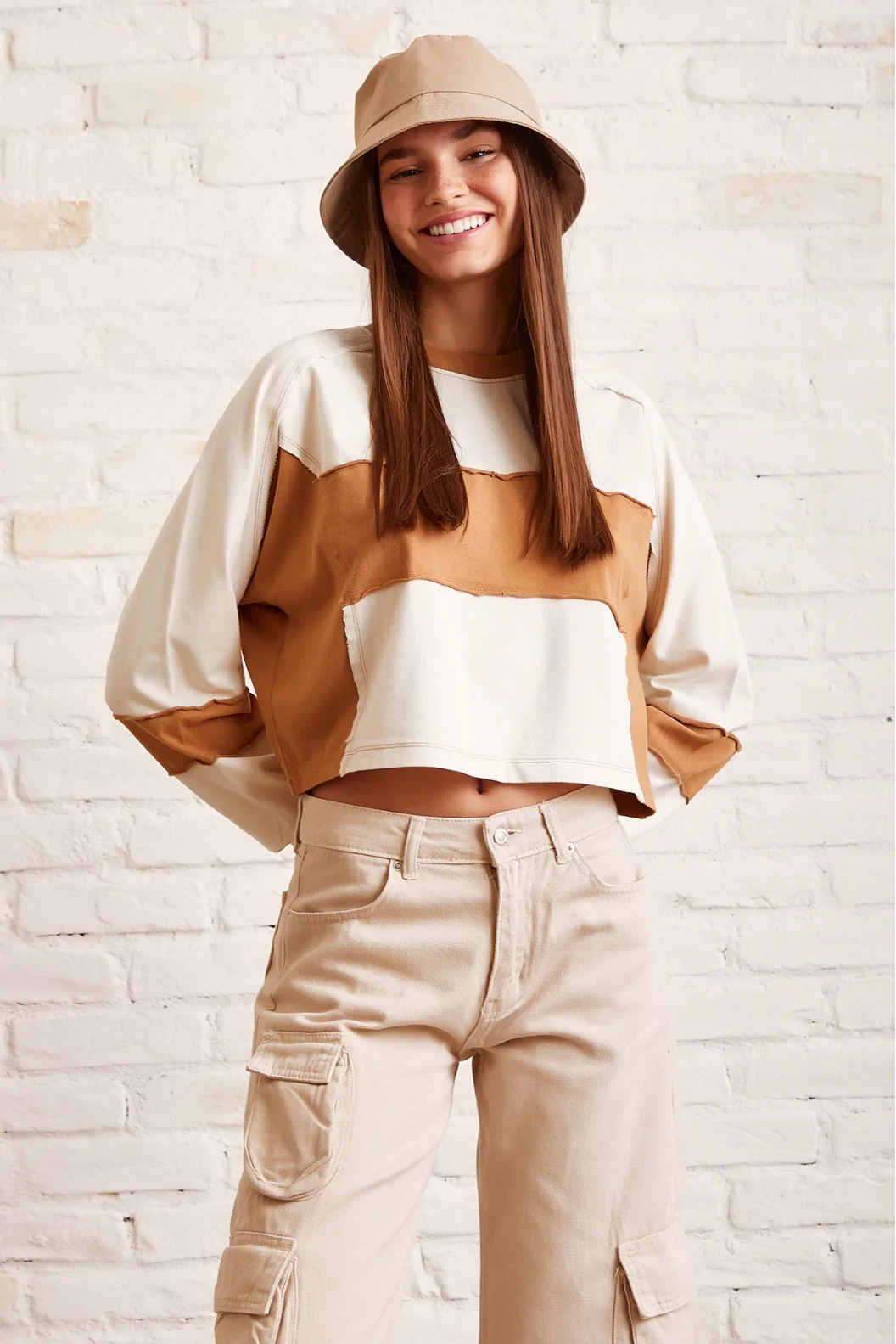 Double Color Oversize Sweatshirt White