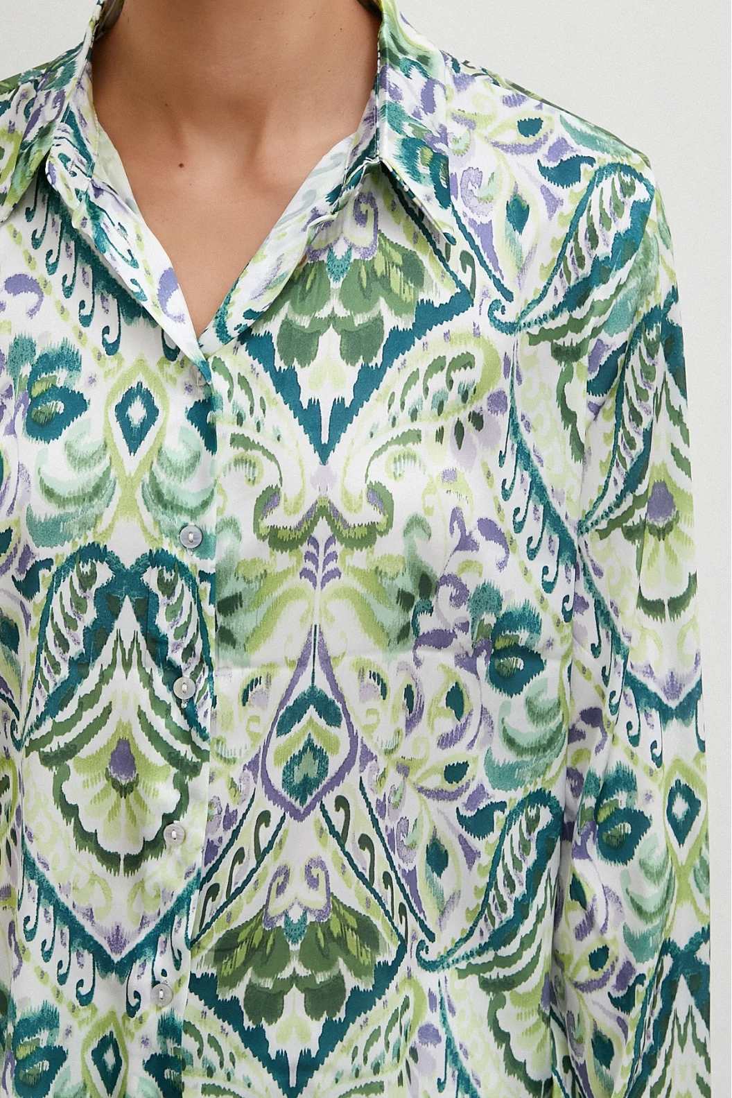 Satin Hemd Grün