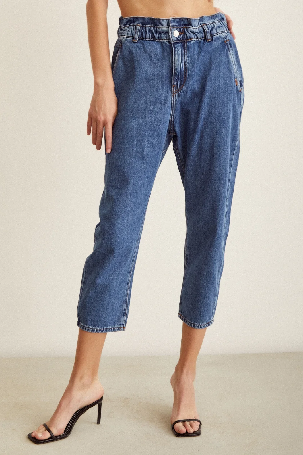 Bel Elastiki Jean Pantolon Mavi