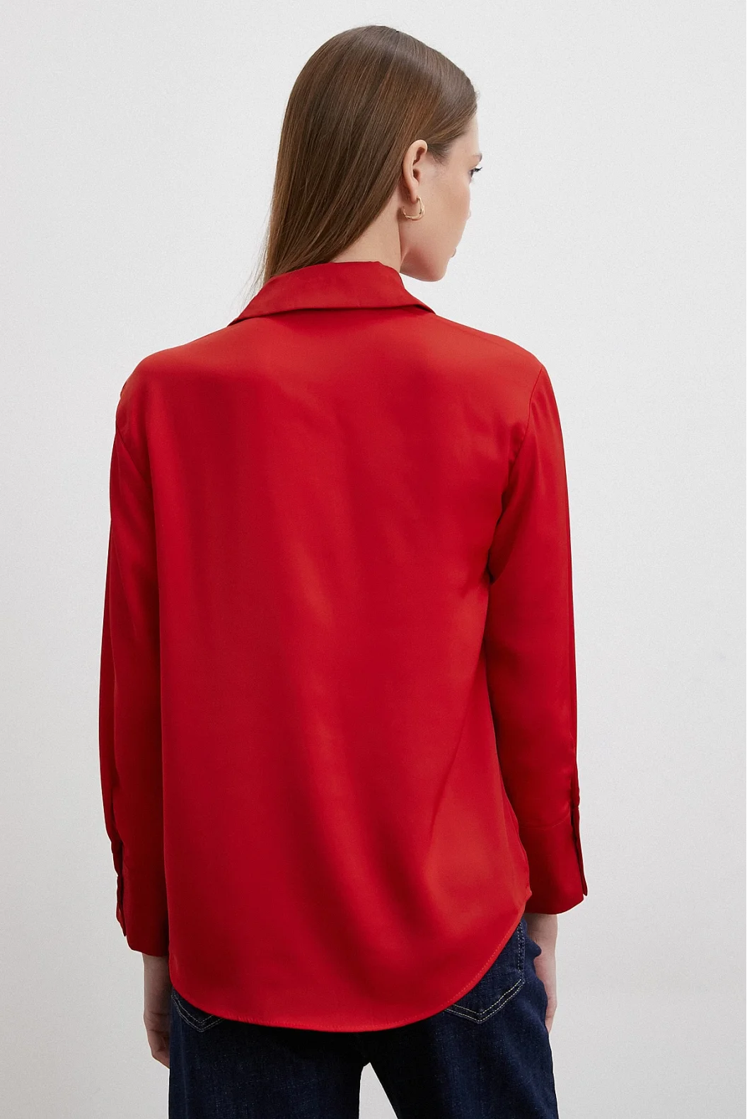 Cupra Satin Shirt in Red