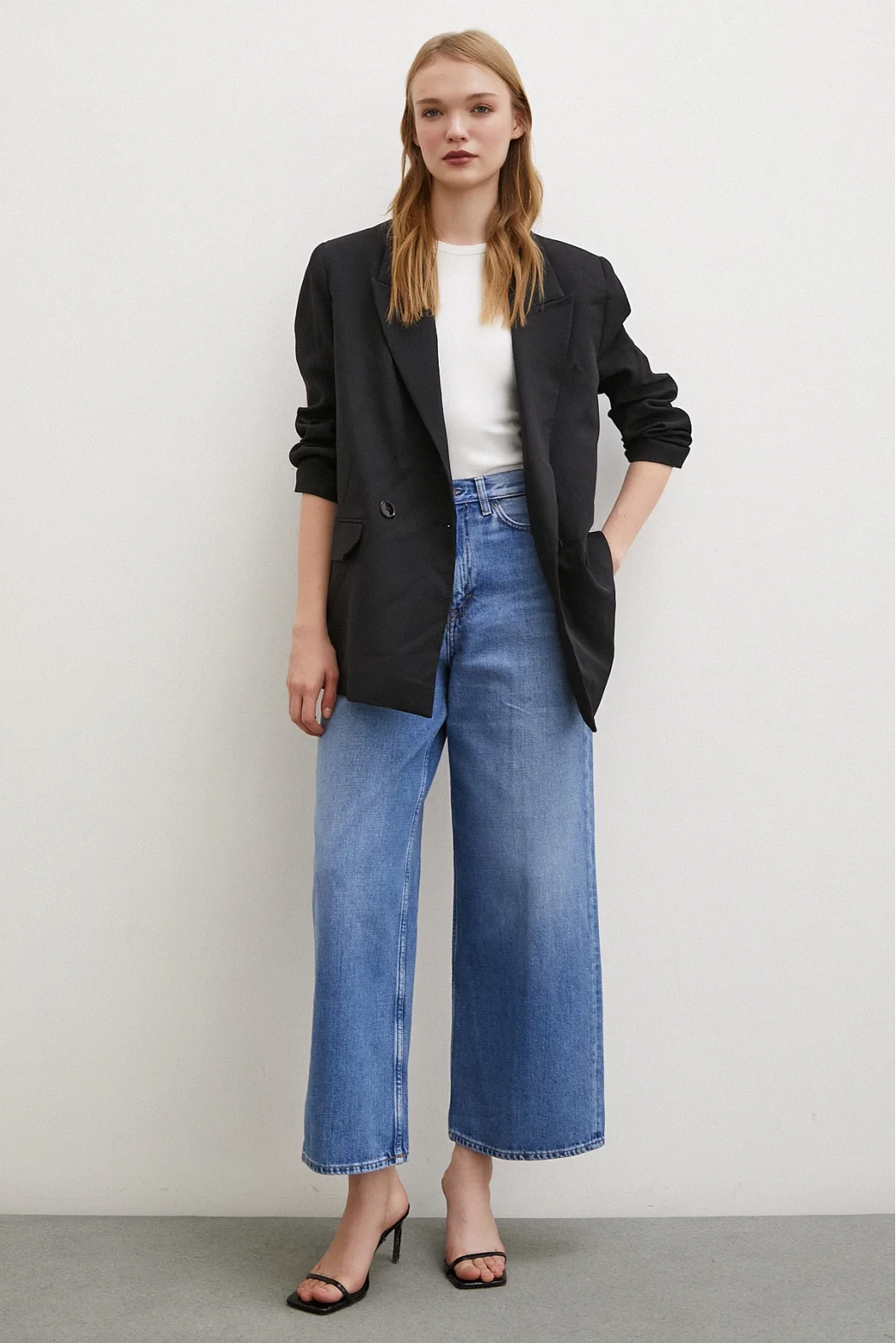 High Rise Wide Leg Slouchy Jeans Blue