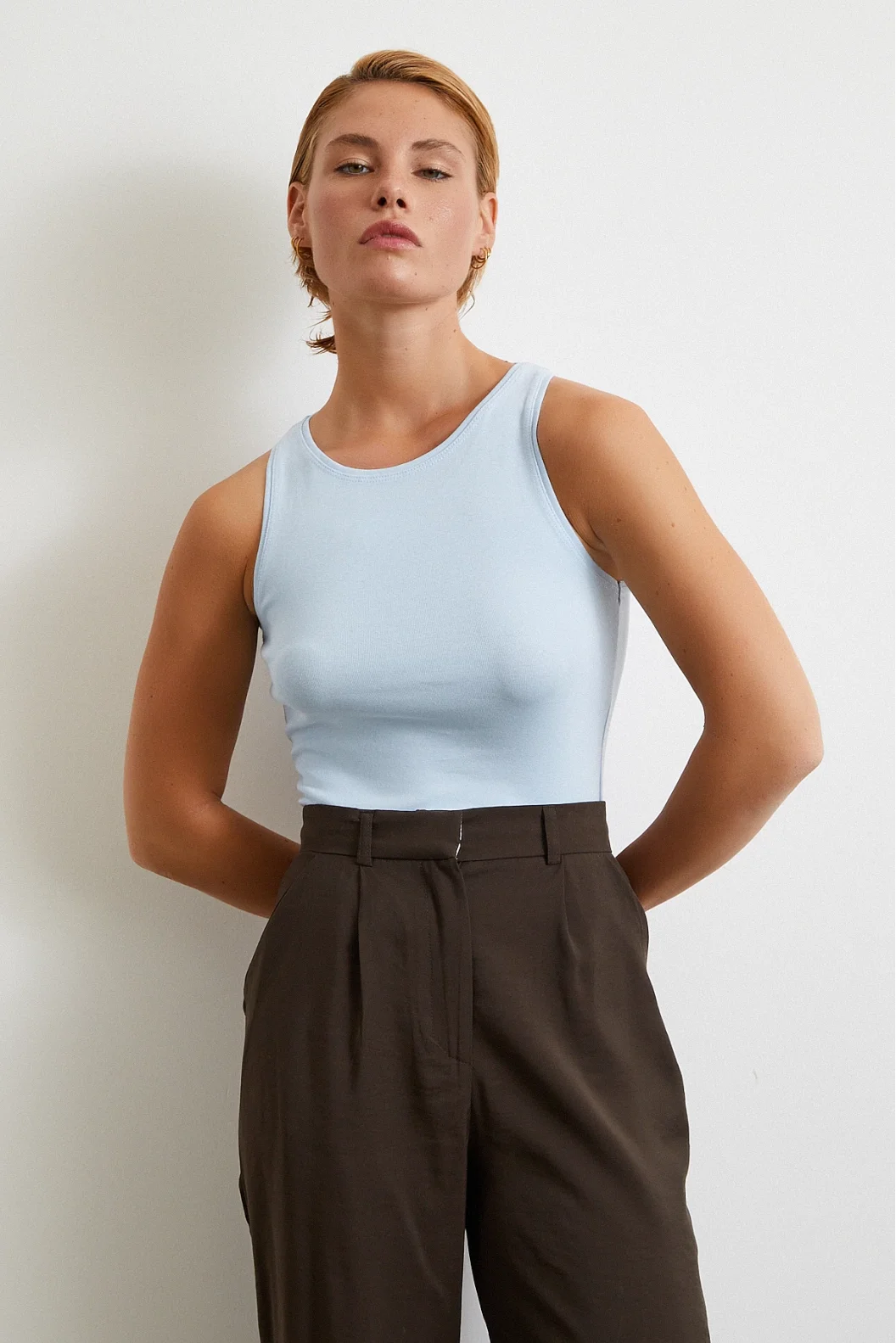 Basic Crop Top Mavi