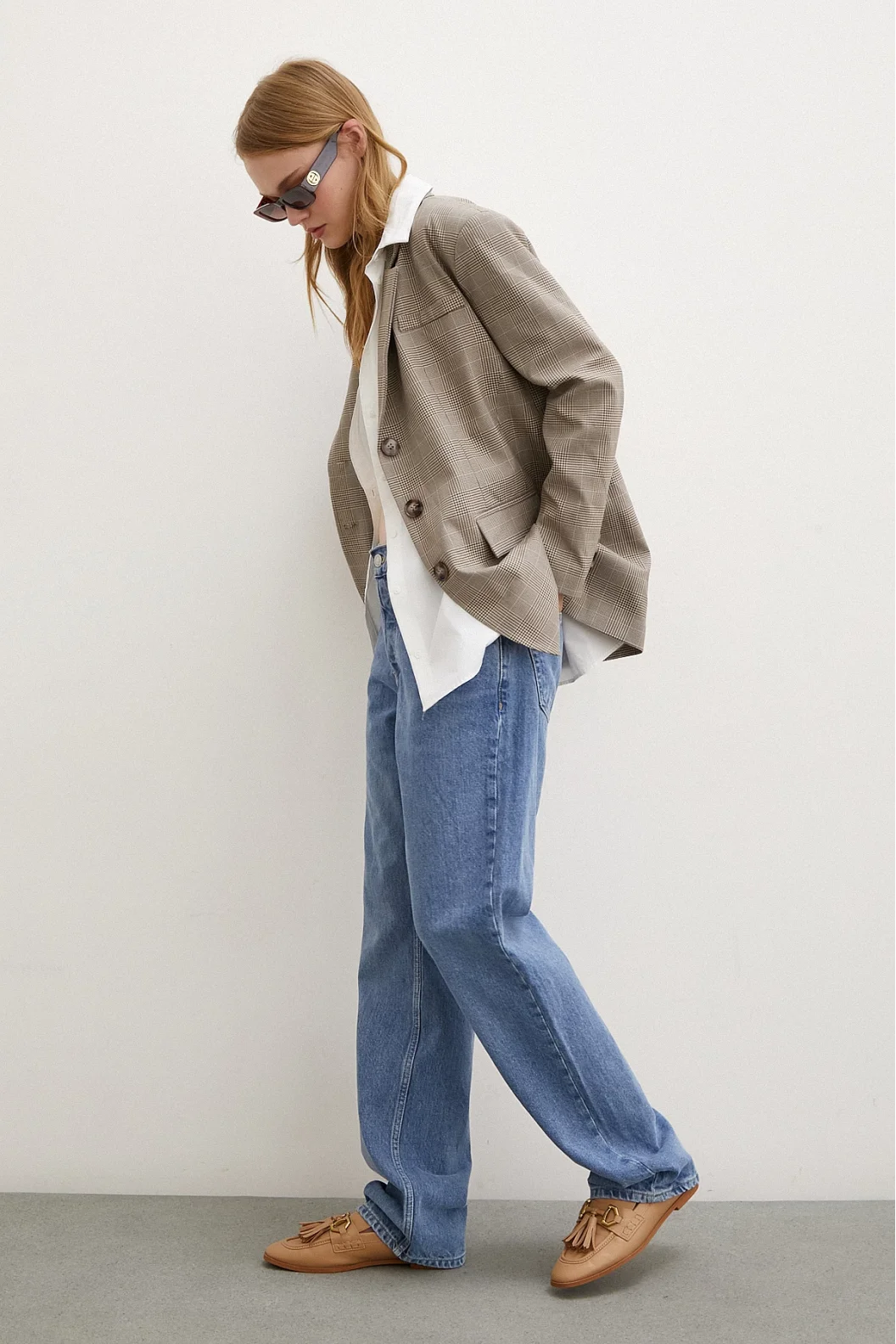 Five Pocket Flare Leg Jeans Blue
