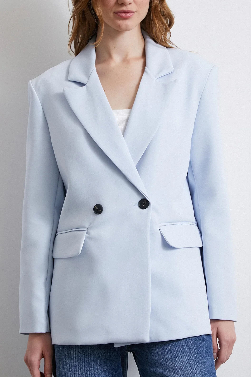 Klassische Poliviskon Jacke Blau