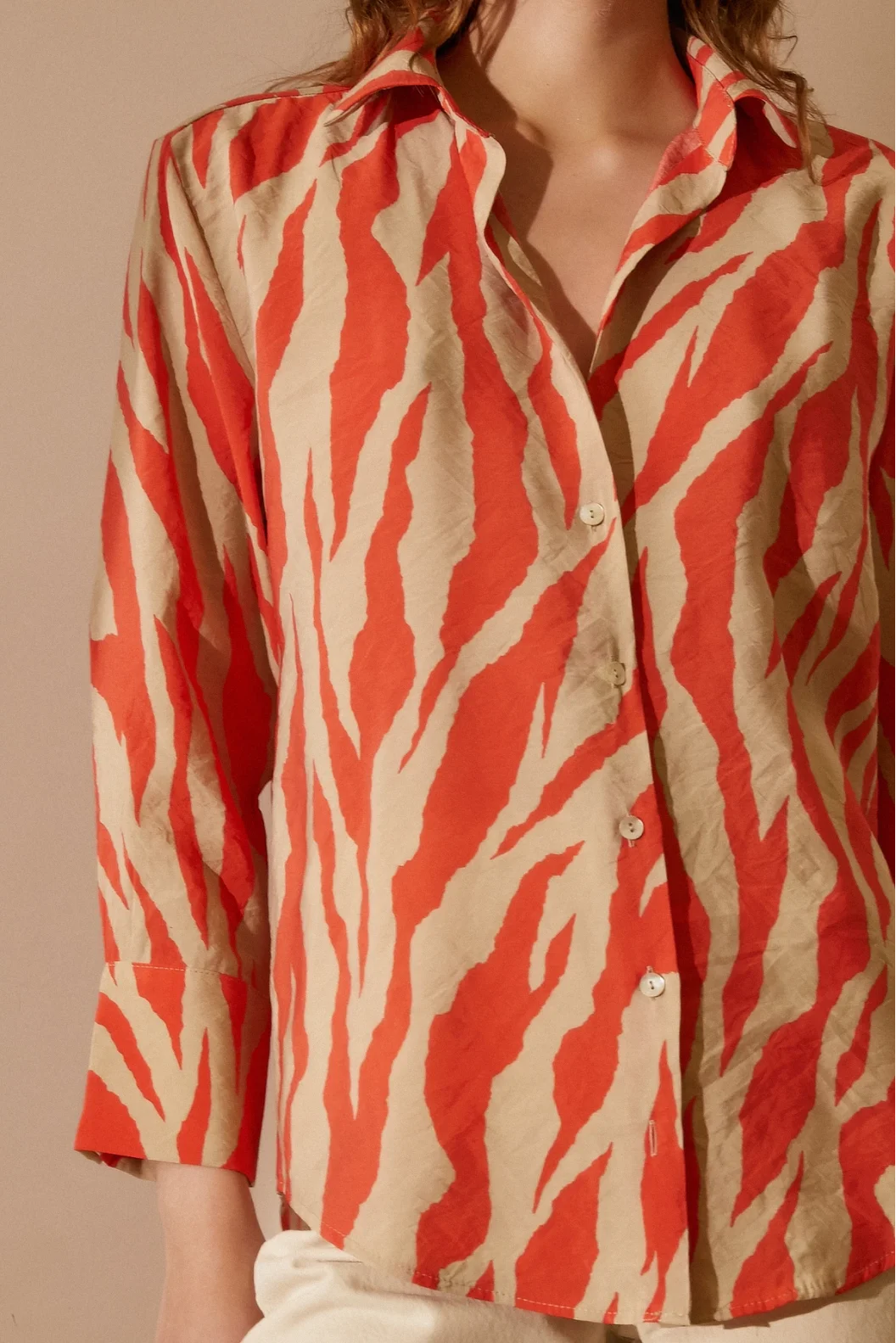 Zebra-Muster Modalbluse Zebra-Muster Orange