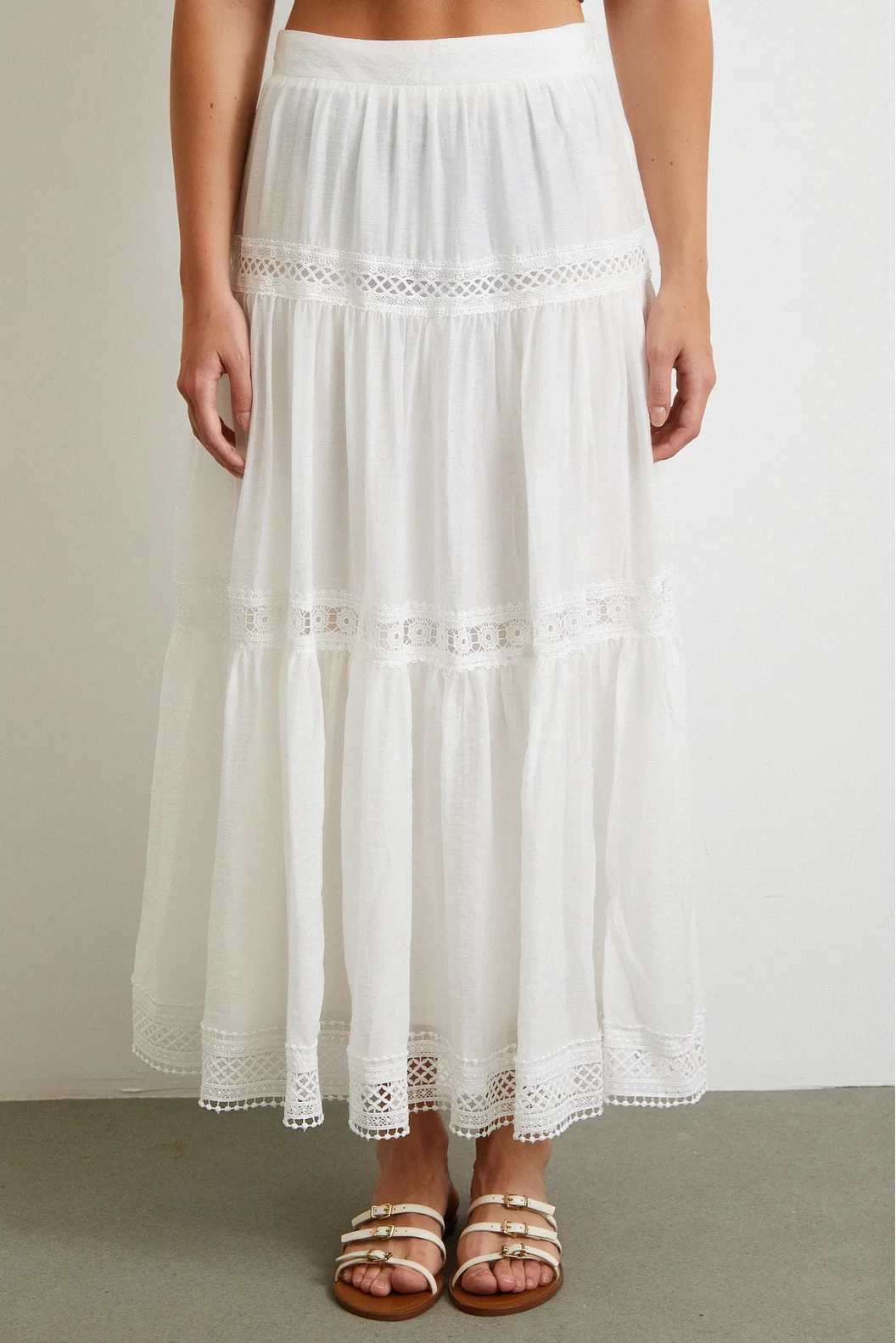 Dantelli Maxi Etek Beyaz