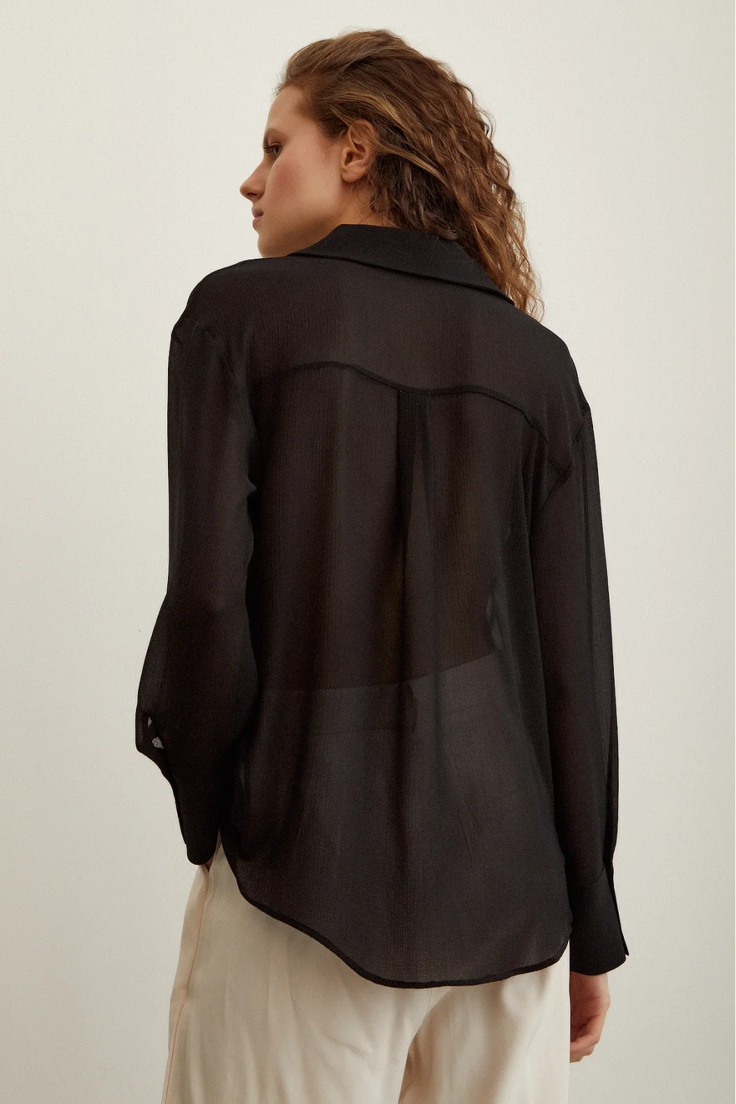 Chiffon Shirt Black