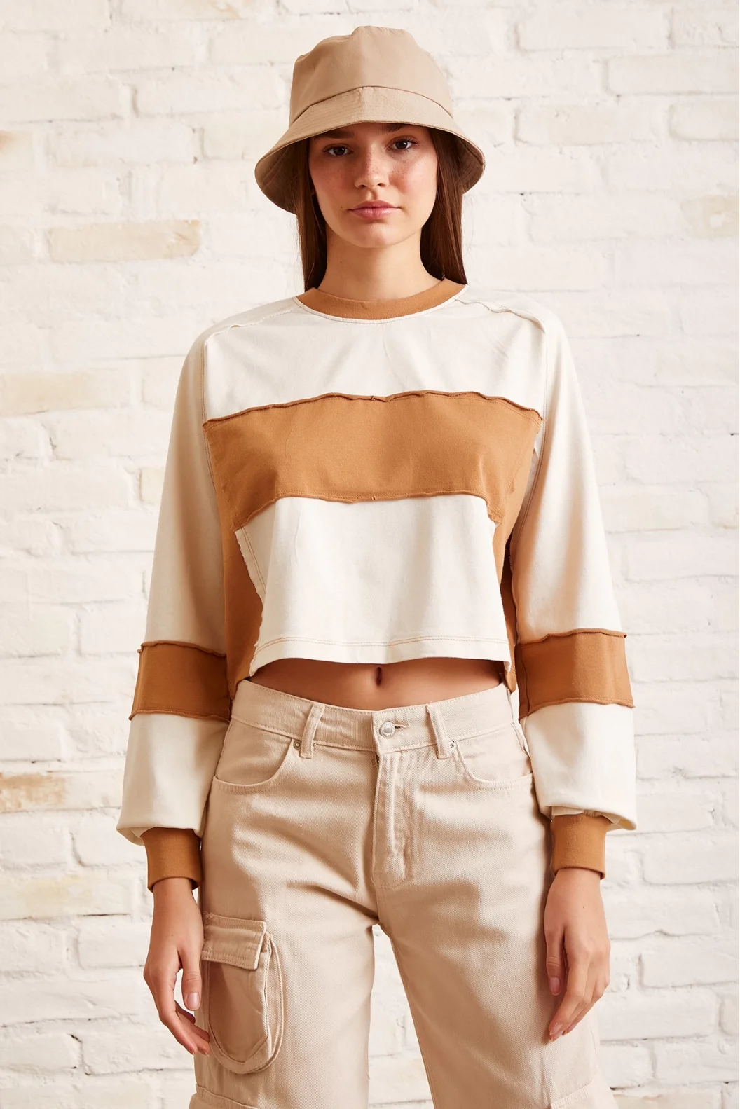 Double Color Oversize Sweatshirt White