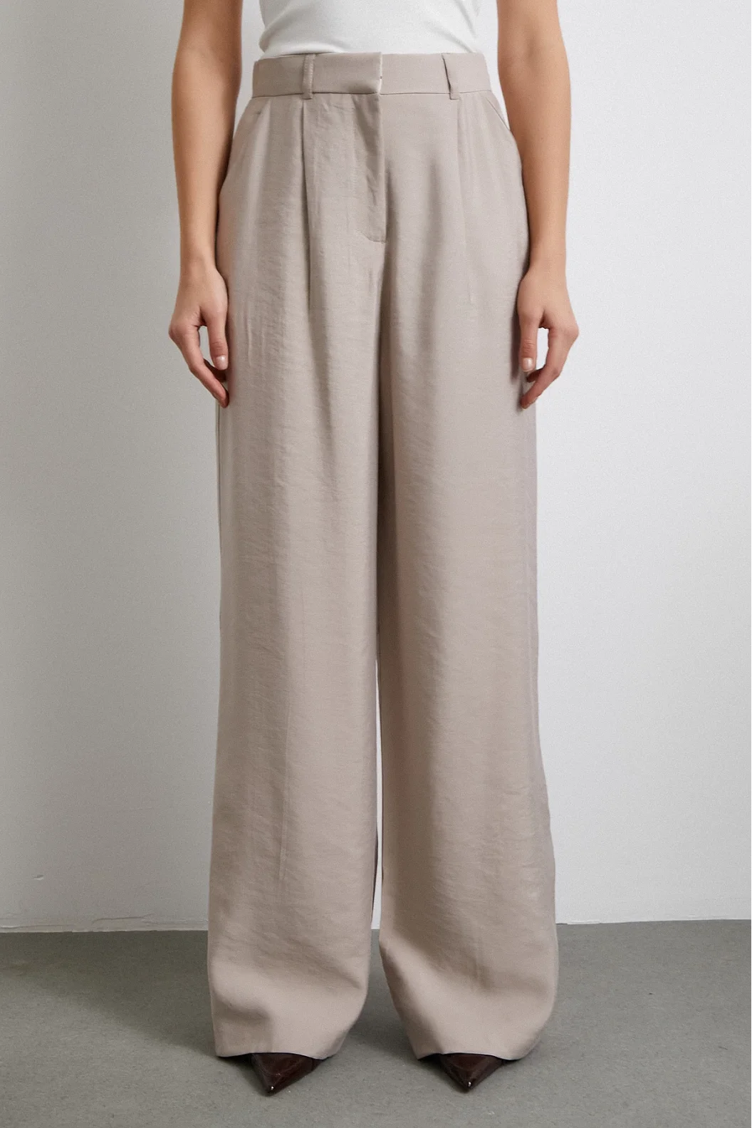 Modal Palazzo Pants Beige