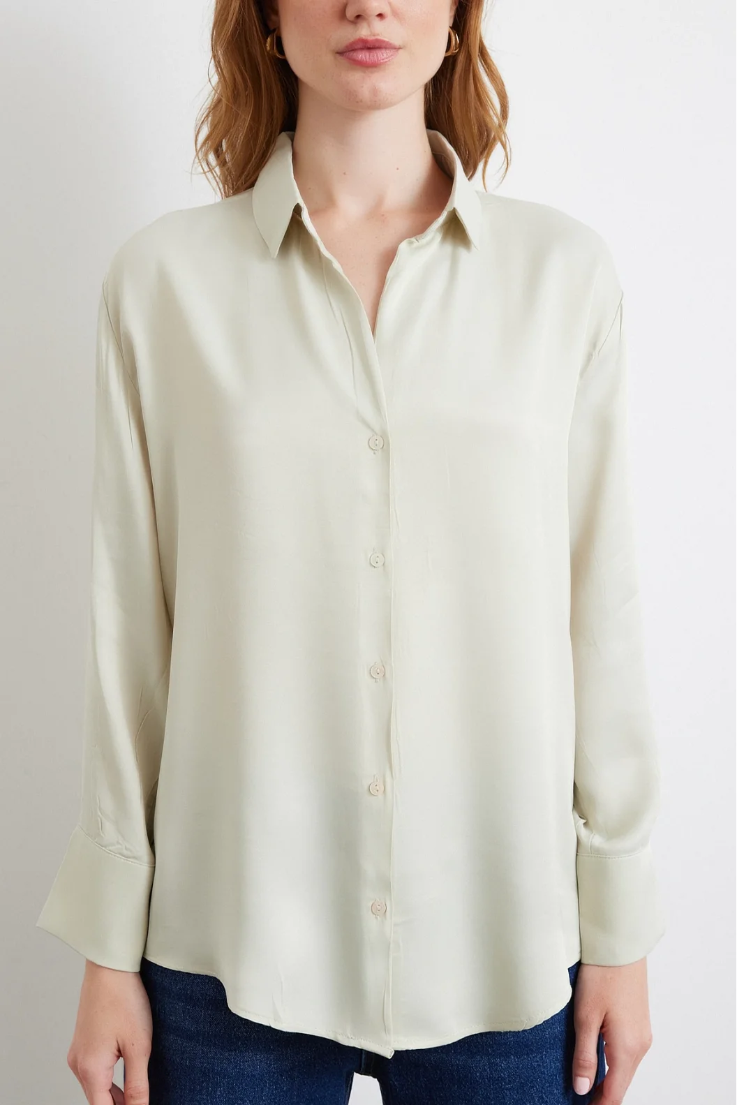 Viskon Satin Bluse Grau