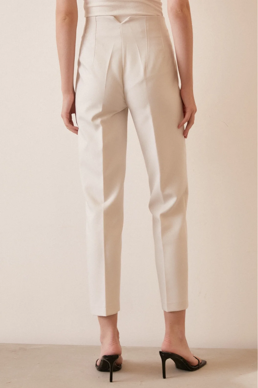 Skinny Fabric Pants White