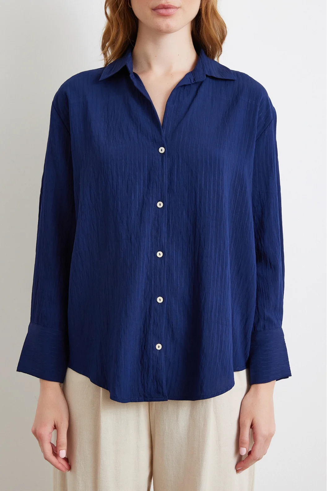 Parallel Striped Shirt Navy