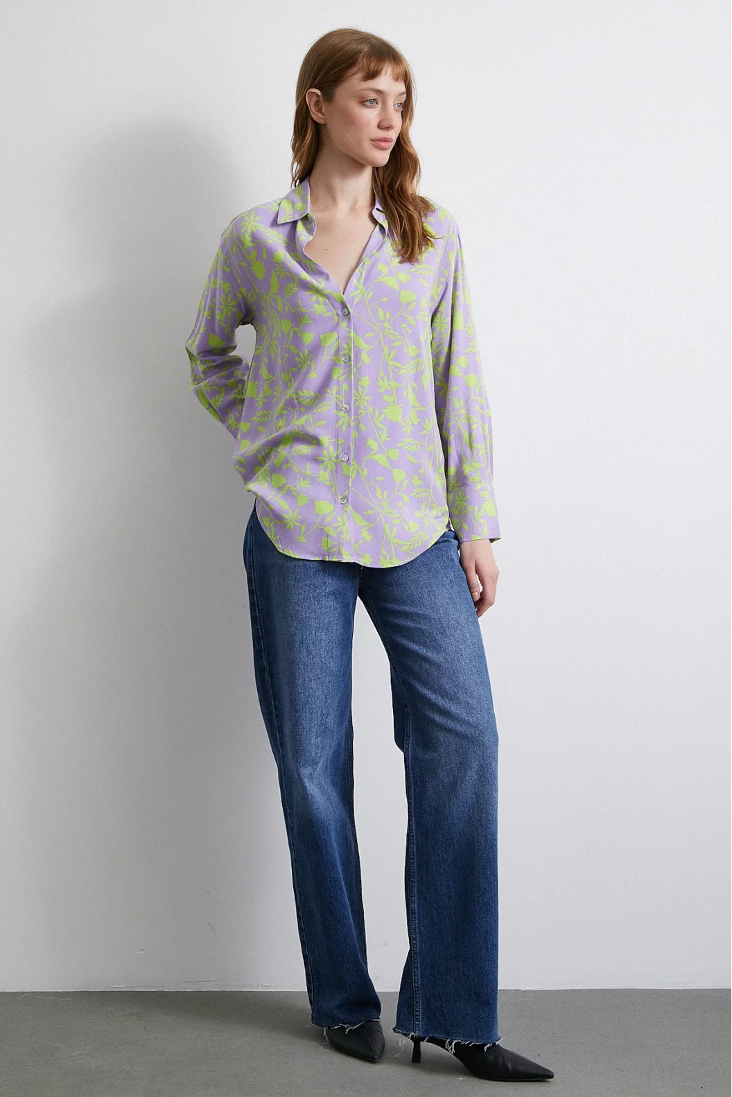 Forest Patterned Shirt Purple