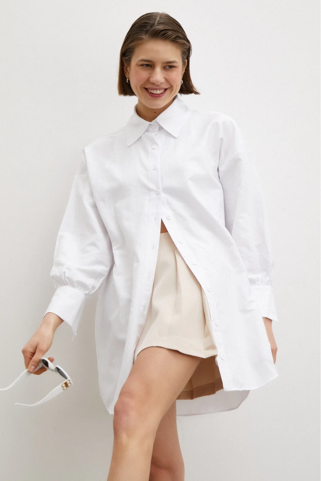 Hemd Rock Kleid Anzug Creme