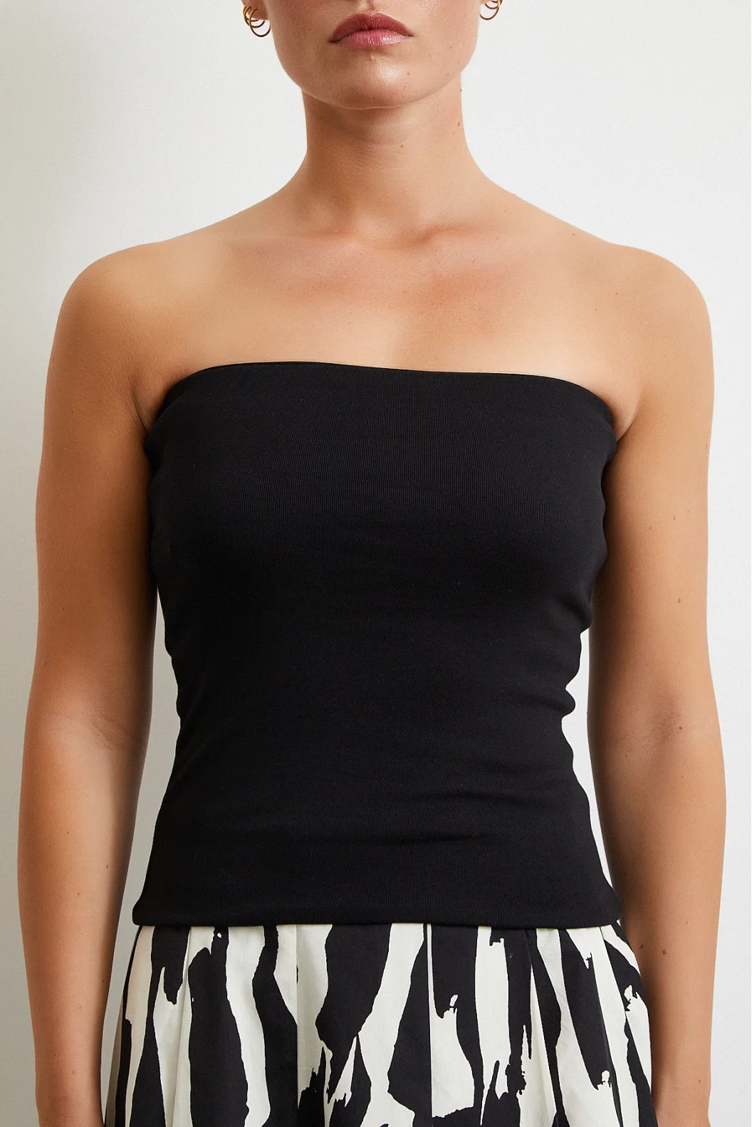 Straplez Top Siyah