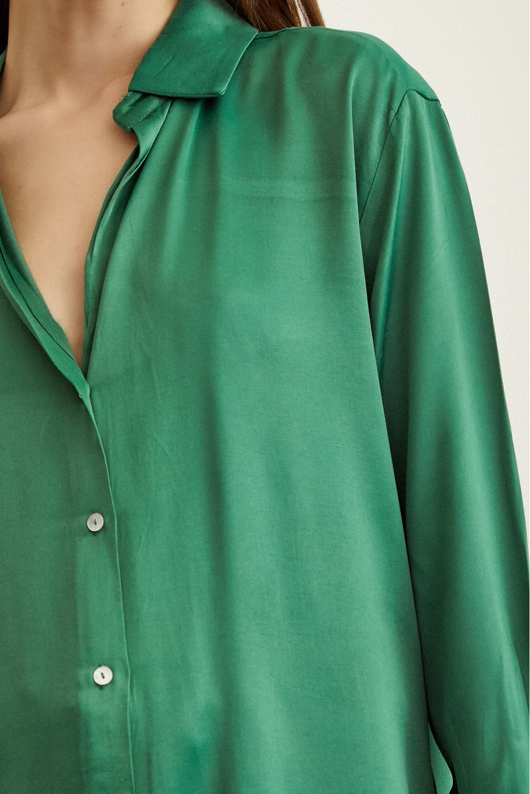 Satin Blouse Benetton Green