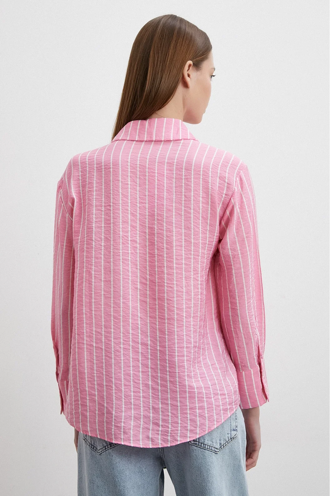 Gestreifte Bluse in Pink