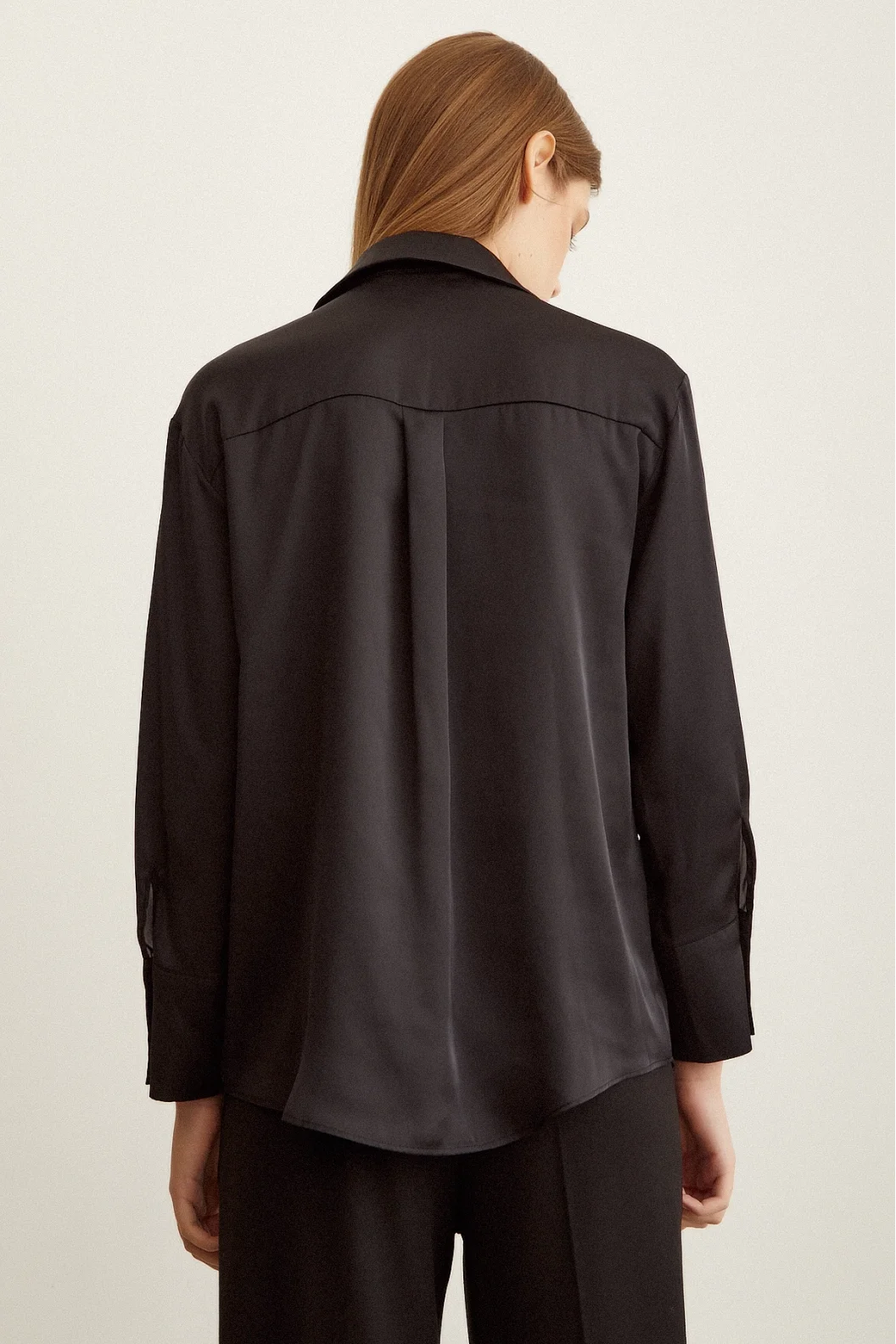 Basic Satin Shirt Black