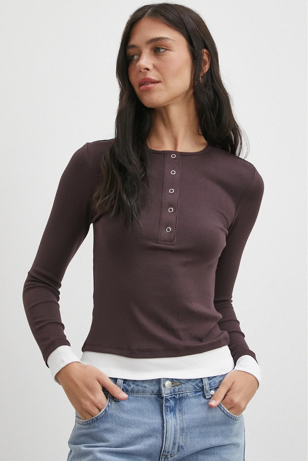 Garnili Çıtçıtlı Bluz Bordo