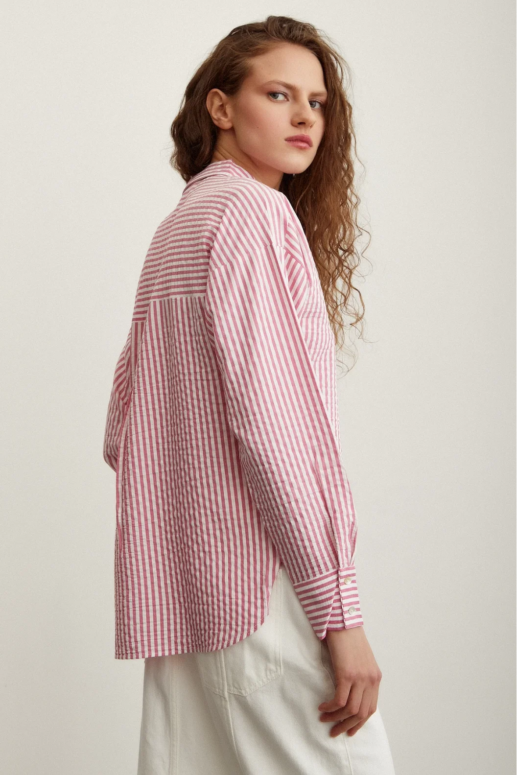 Gestreiftes Hemd Rosa