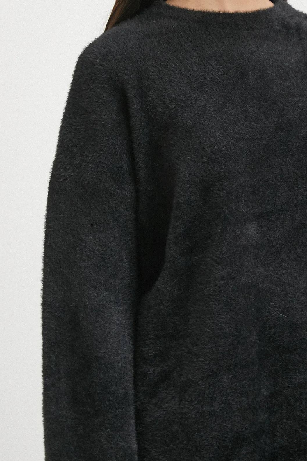 Bisiklet Yaka T Kol Kazak Siyah