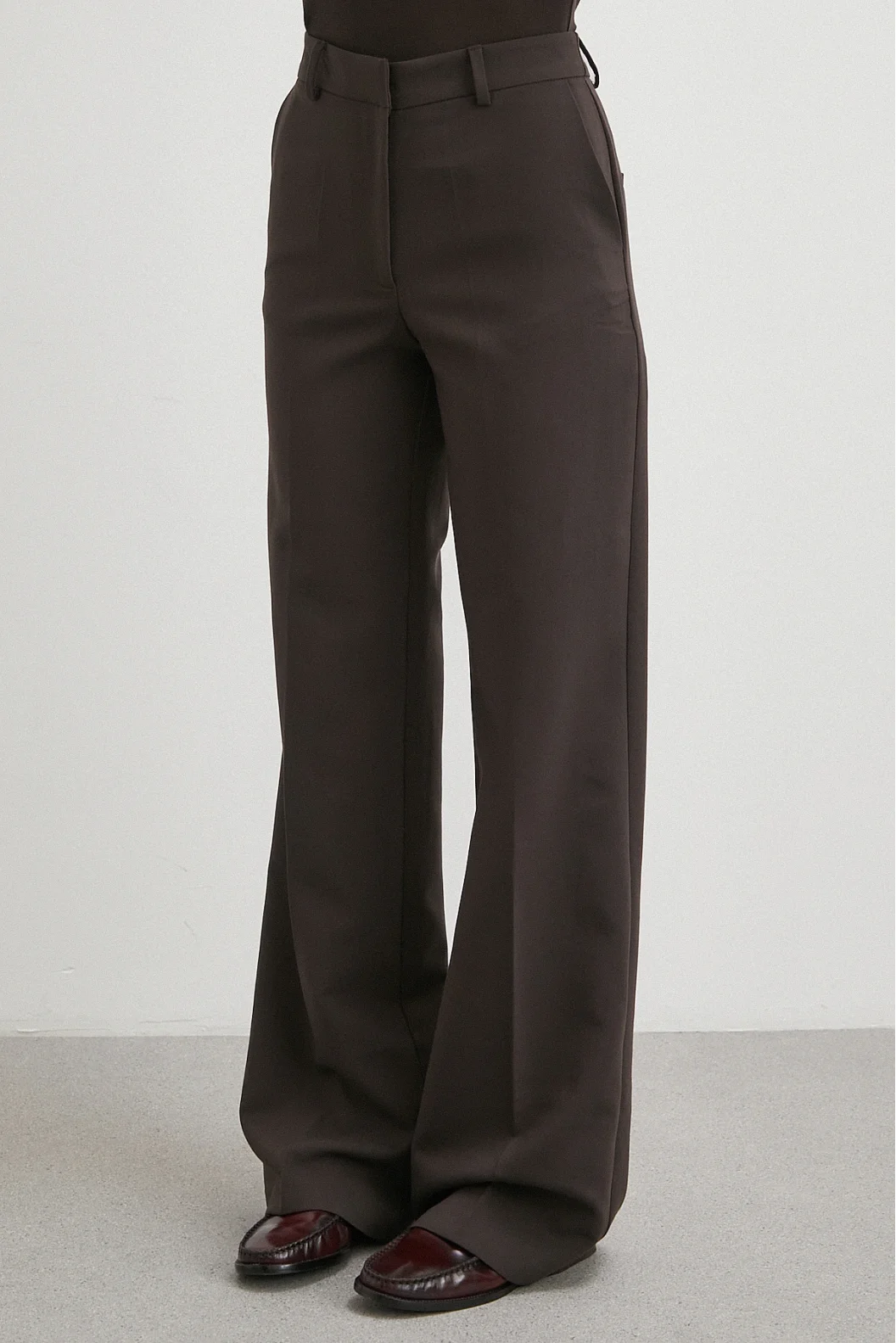 Yüksek Bel Klasik Pantolon Kahve