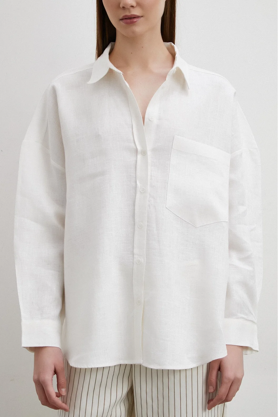 Fish Pocket Linen Shirt Ecru