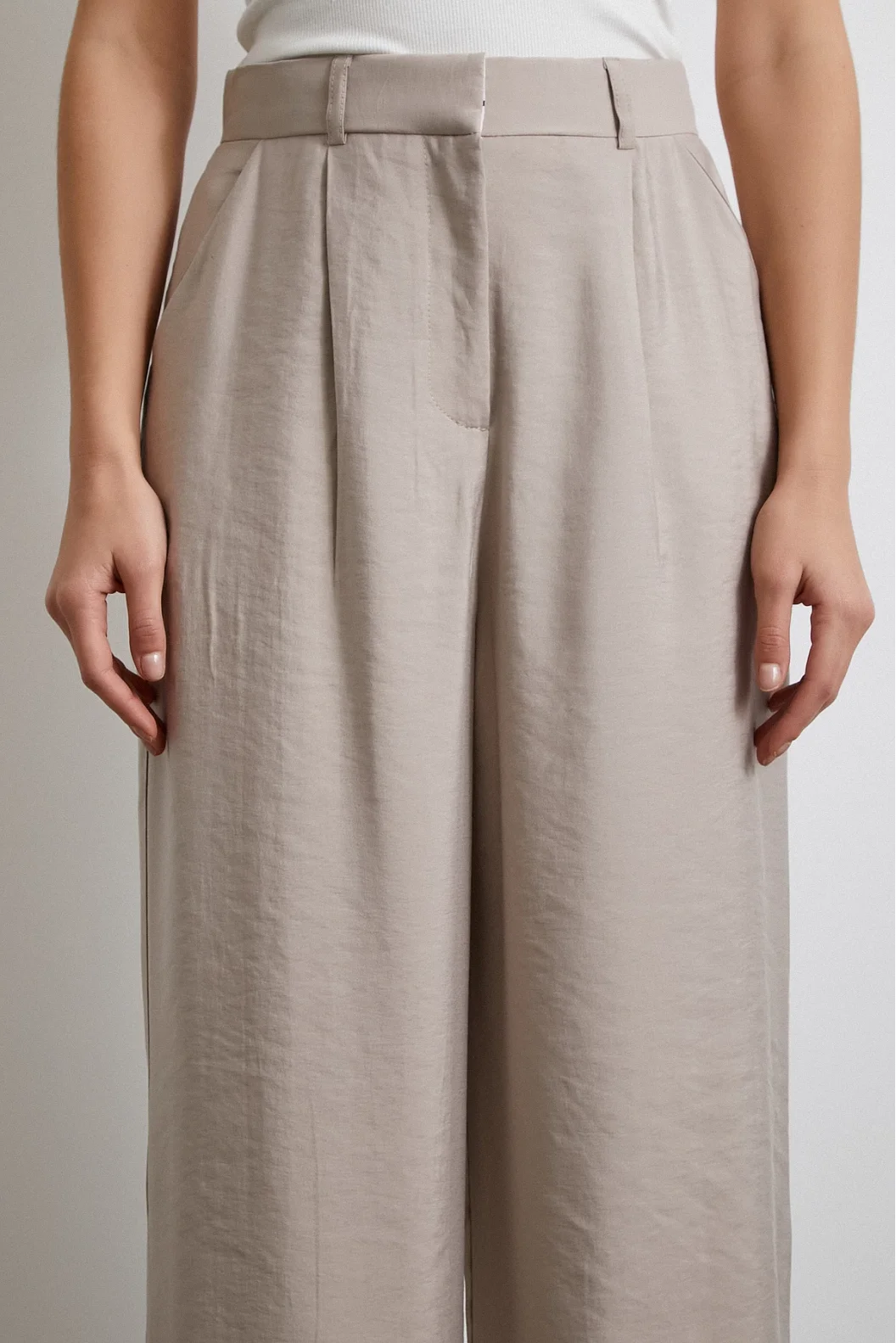 Modal Palazzo Pants Beige