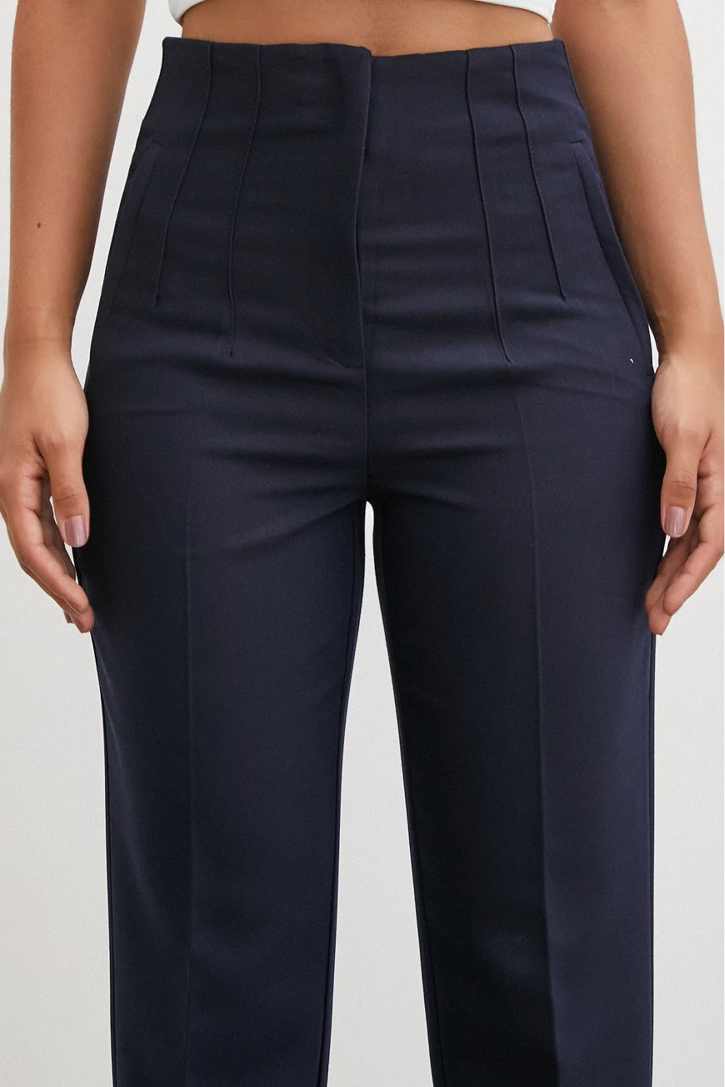 Skinny Stoffhose Blau