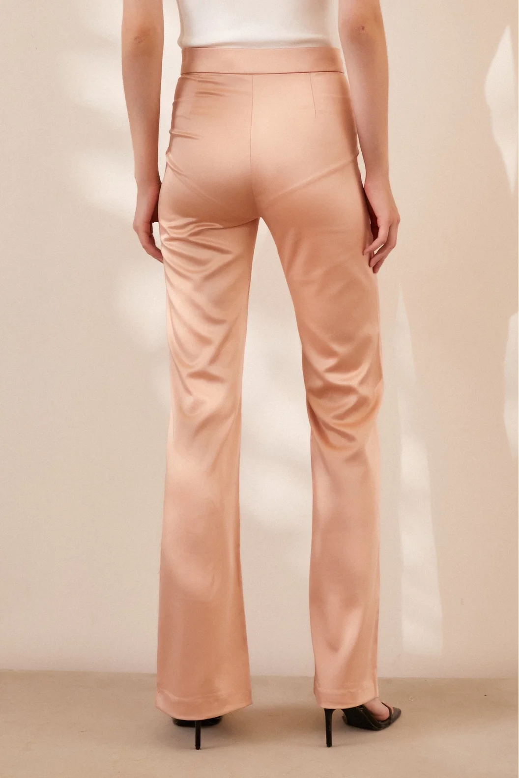 Asymmetric High Waist Pants Powder