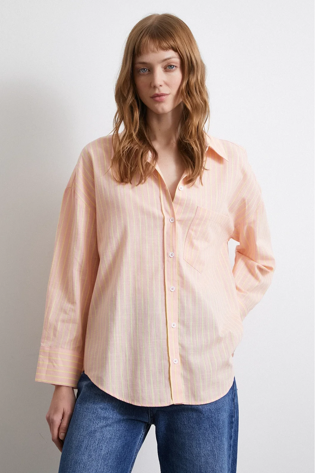 Striped Shirt Powder Pink