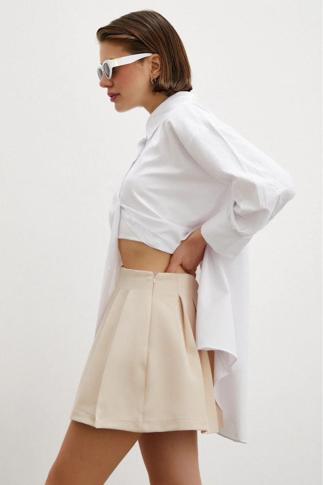Hemd Rock Kleid Anzug Creme