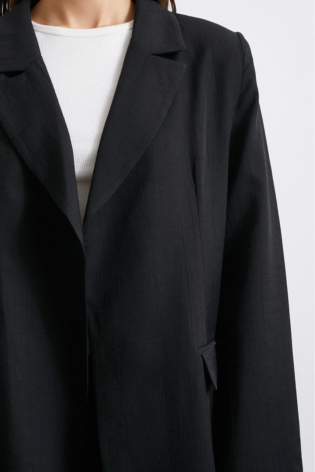 Line Lined Molded Blazer Jacket Black