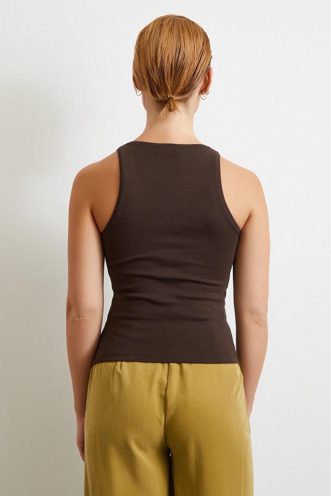 Basic Crop Top بني