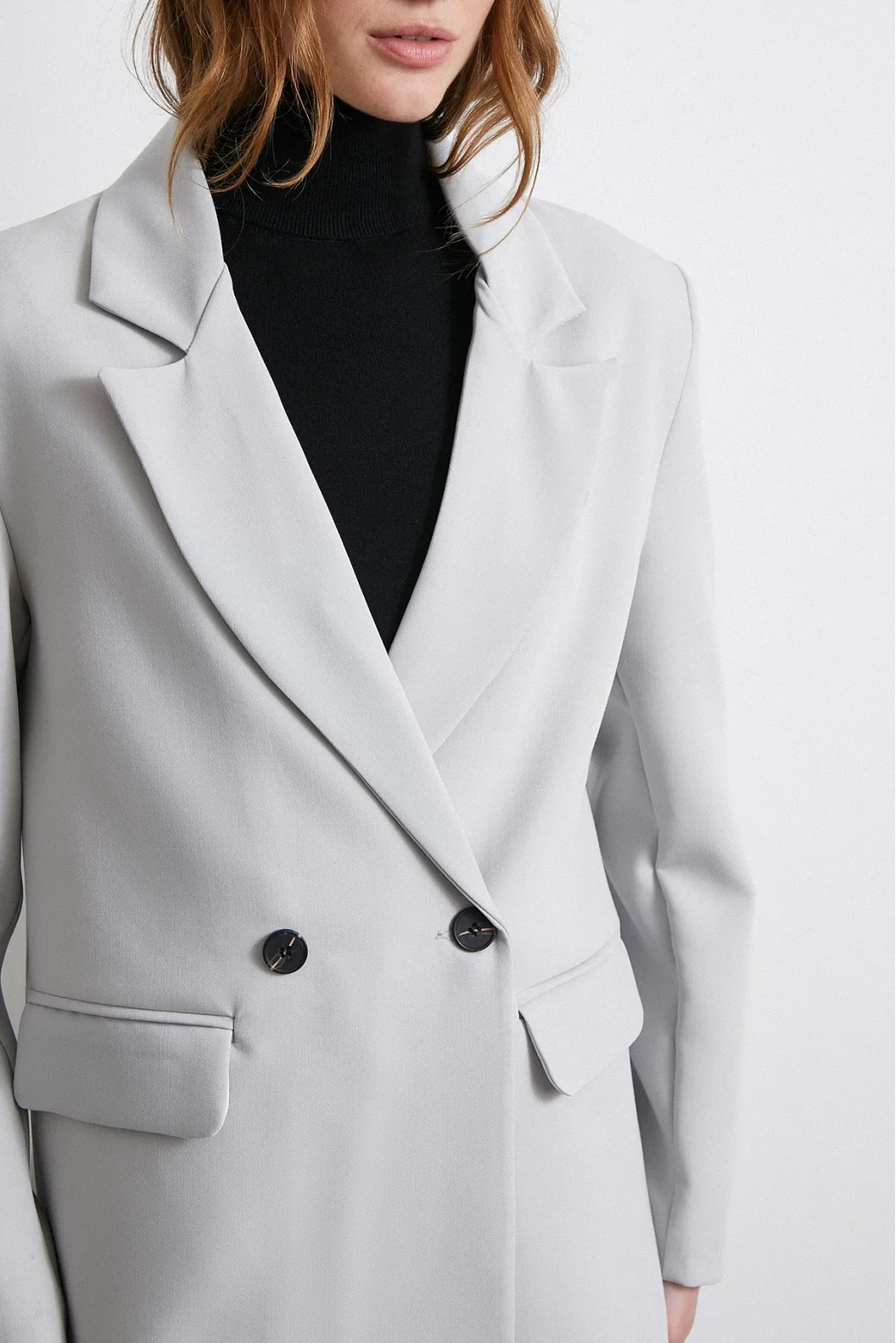 Klassische Poliviskon Jacke Grau