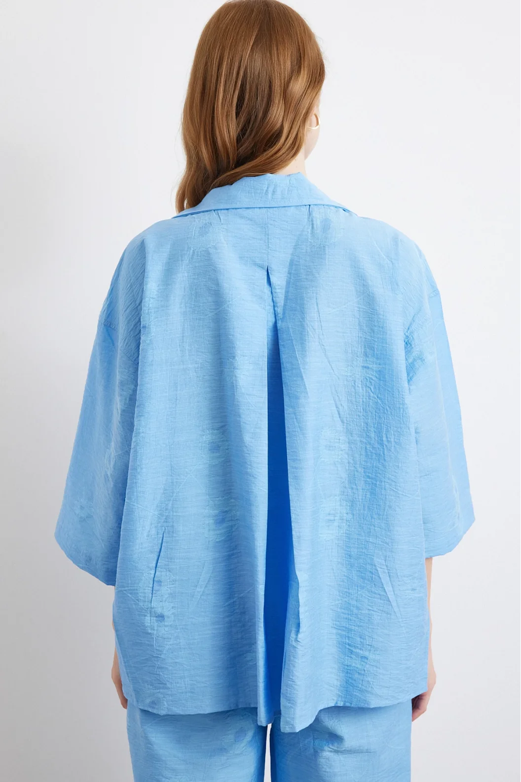 Armut Arm Oversize-Hemd Blau