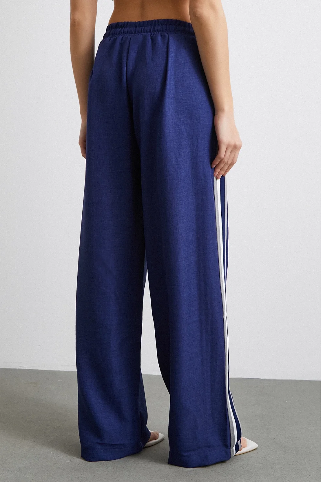 Elastischer Doppellinienhose mit hoher Taille